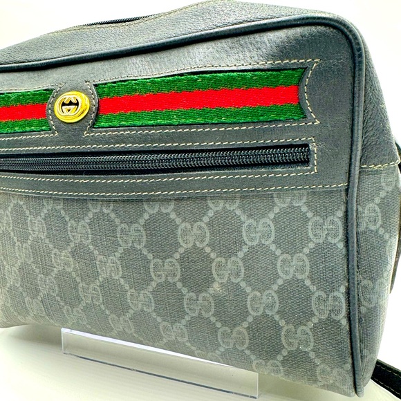 Vtg Gucci Black Supreme Ophidia PVC Guccisima Web Small Shoulder Crossbody Bag - Picture 3 of 16